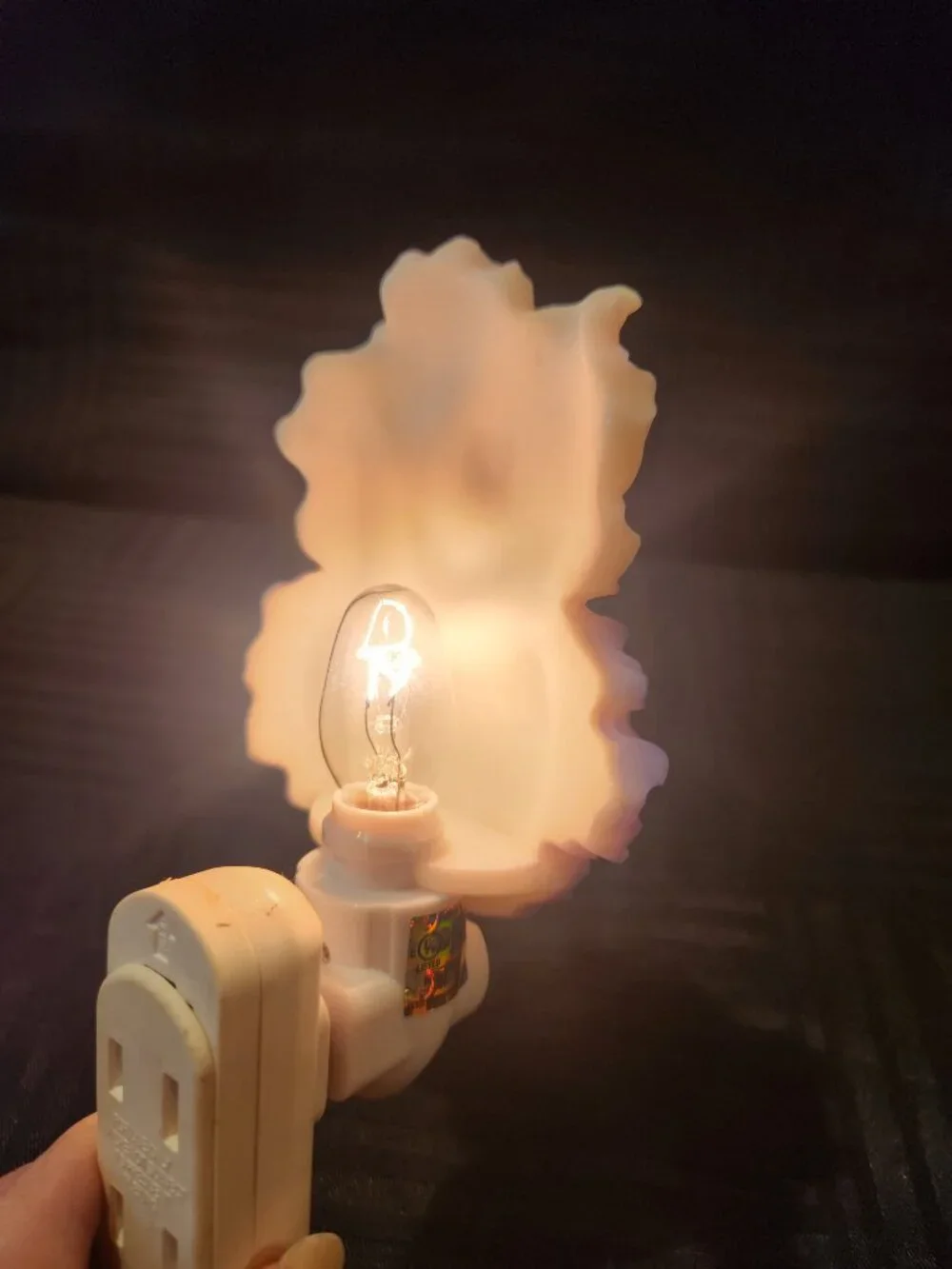 Ibis & Orchid Design Flowers of Light Iris Nightlight Hand Painted W/ Box Works